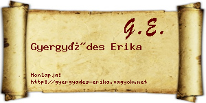 Gyergyádes Erika névjegykártya